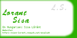 lorant sisa business card